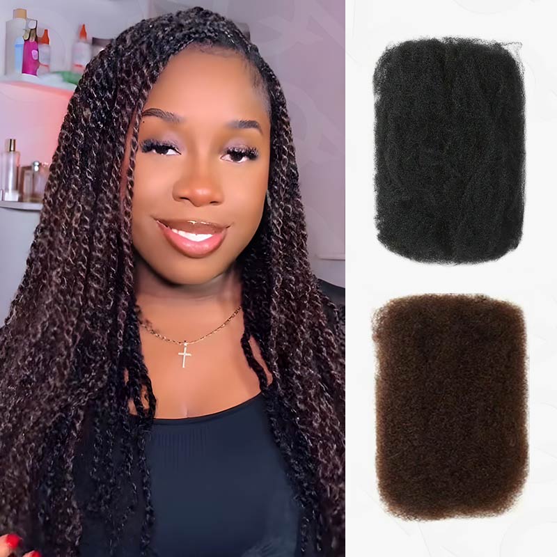 QVR #1B+#4 Two Colors Afro Kinky Bulk Human Hair For Braiding DreadLock