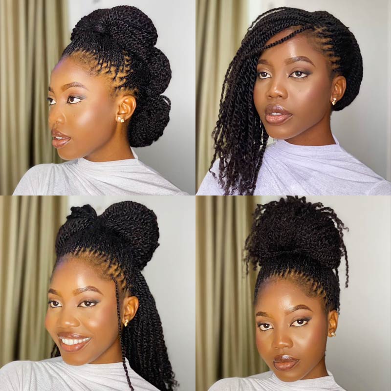 QVR cheveux brésiliens Remy Afro crépus bouclés cheveux humains en vrac pour tresser les cheveux Dreadlock