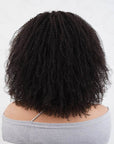 afro kinky curly v part wigs on wig stand back view