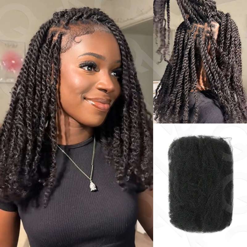 QVR Brazilian Remy Hair Afro kinky Bulk Human Hair For Braiding Dreadlock Hair