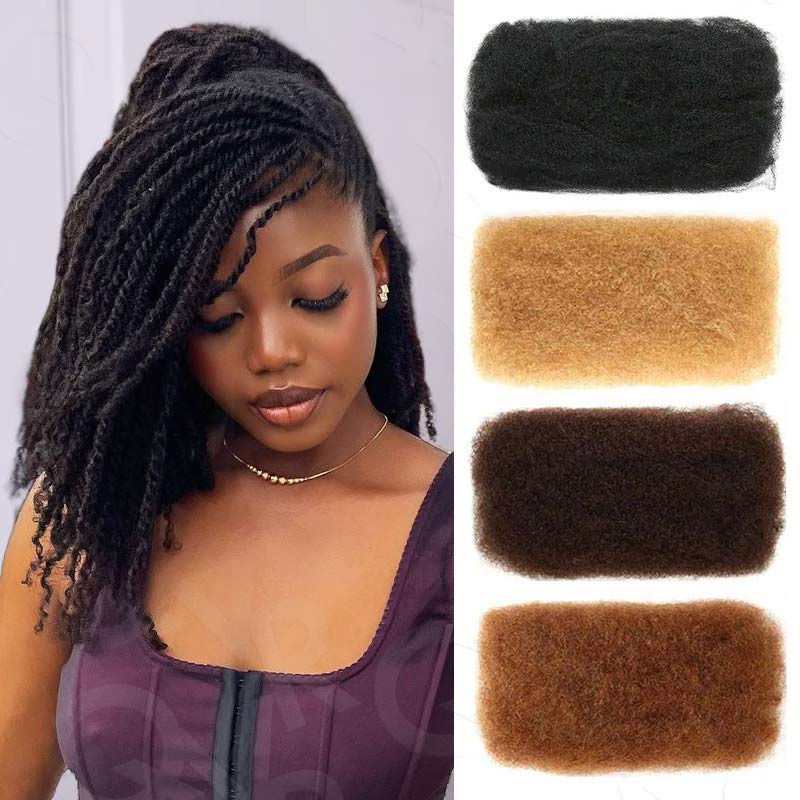 QVR Brazilian Remy Hair Afro kinky Bulk Human Hair For Braiding Dreadlock Hair