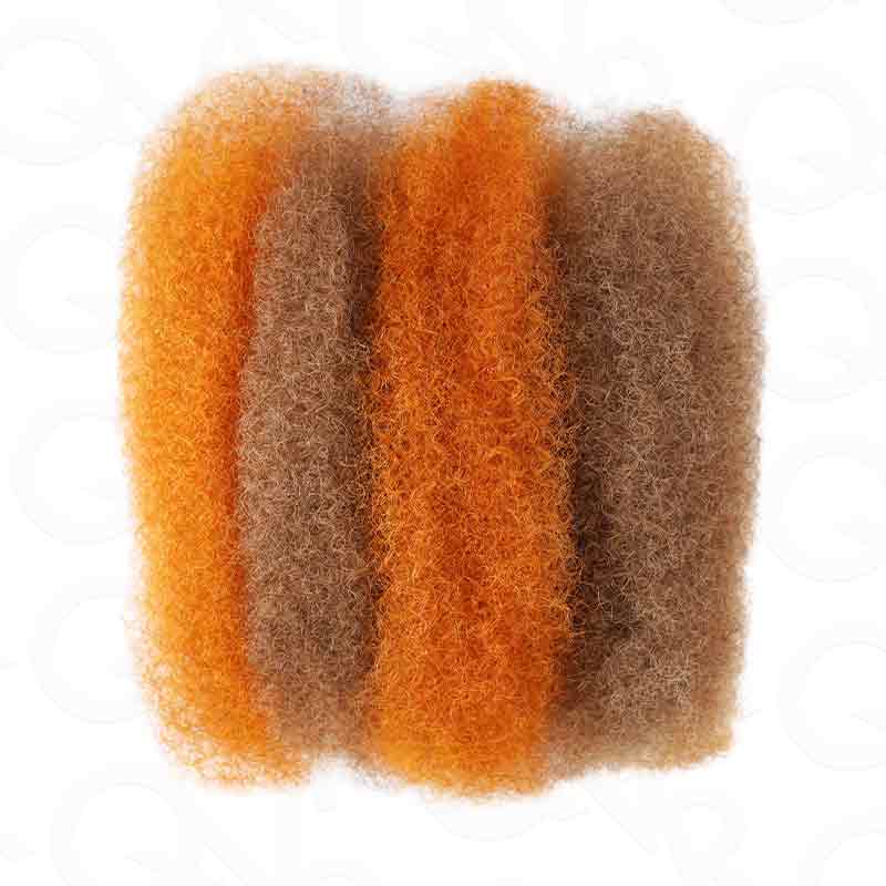 QVR 2 In 1 Afro Kinky Bulk Two Colors #6/SOrange4 Human Hair For Braiding Dreadlock Hair