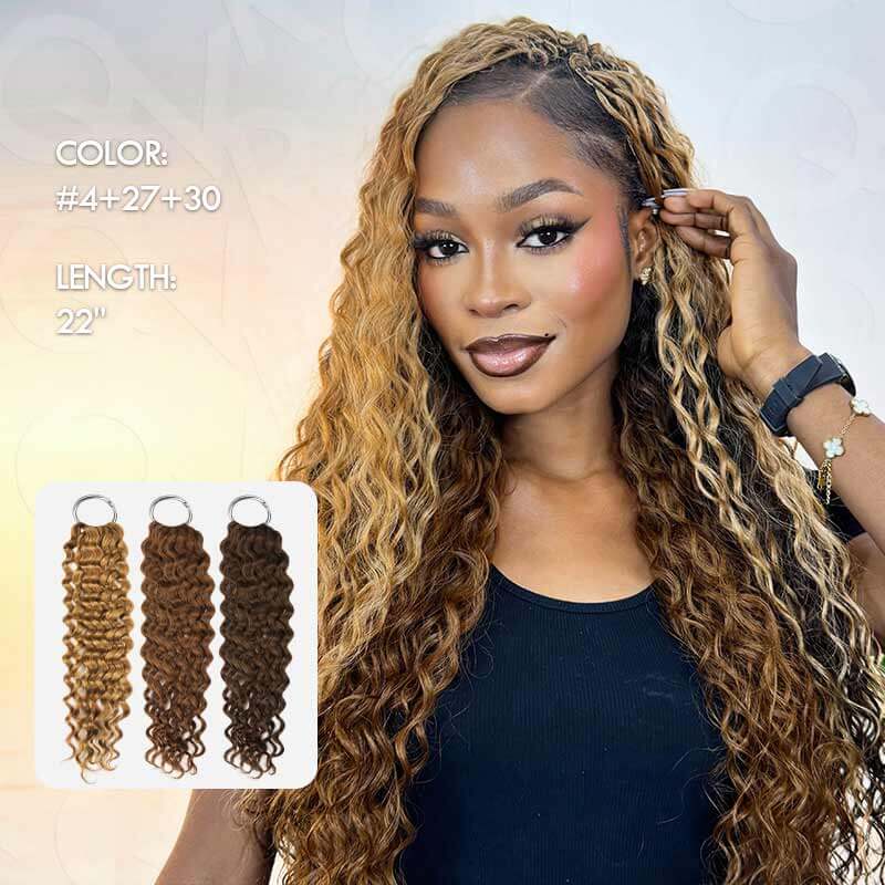 water wave texture crochet braiding hair 3 color packs