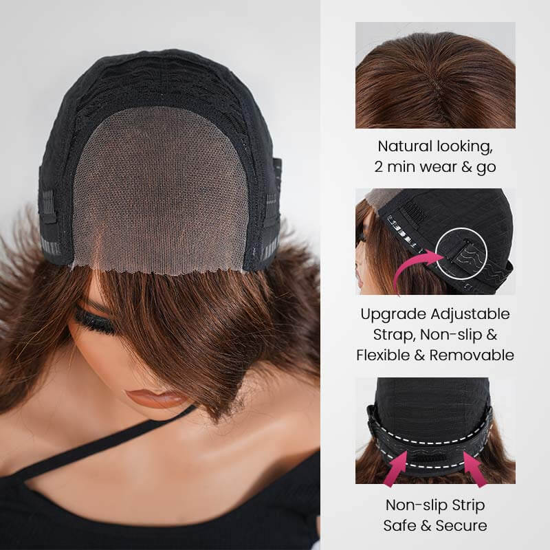 easy wear and go human hair bob wigs with natural movement