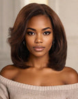 chic brown short bob wigs with layered cut for everyday style
