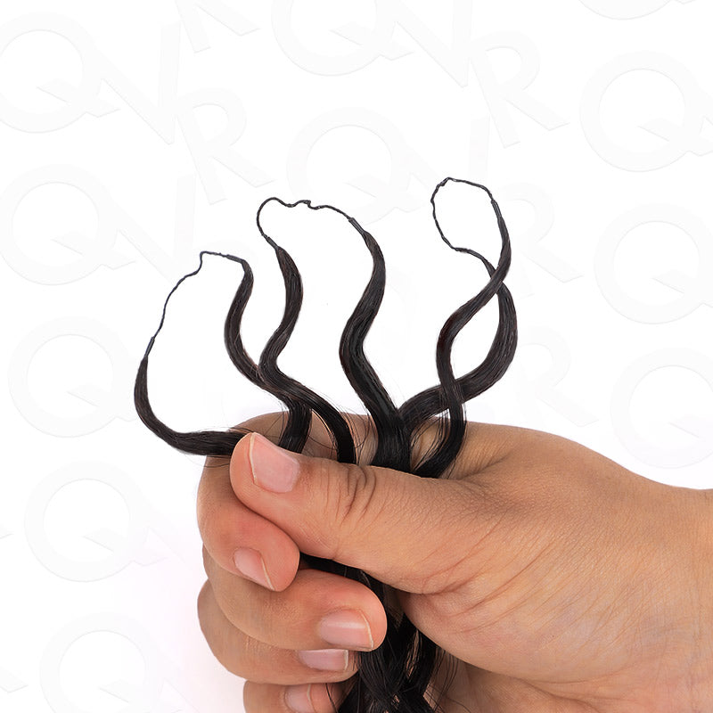 QVR 1 Pack Multi-Textures Natural Black Feather Crochet Human Hair Extension