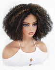 QVR High Quality Natural Curly V Part Wig Highlight 