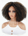 QVR High Quality Natural Curly V Part Wig Highlight 