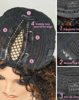 QVR High Quality Natural Curly V Part Wig Highlight 