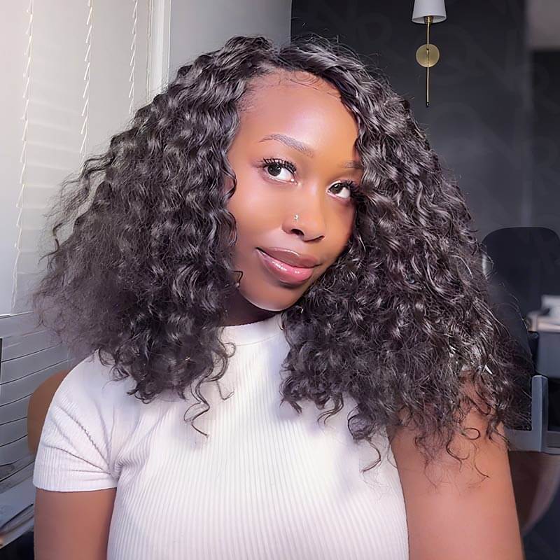 #1B Deep Wave-18inches-5 packs Crochet Hair