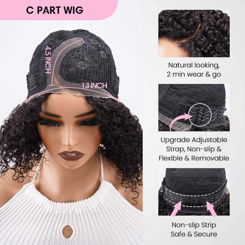C Part Wig Cap Adjustable And Comfortable Fit