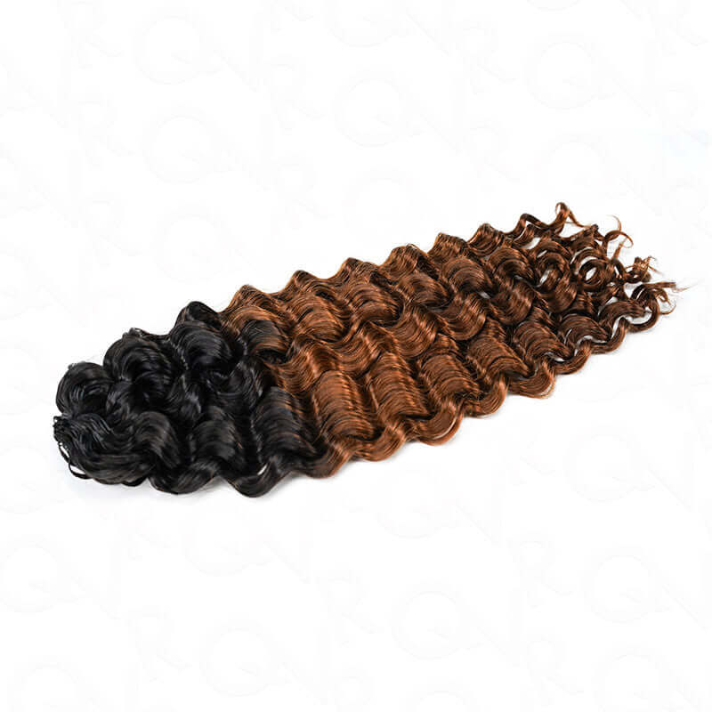 Black Auburn Brown Ombred Crochet Human Hair Braids