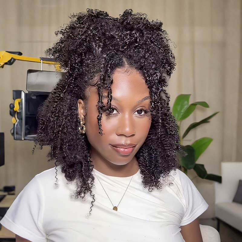QVR Natural Black Afro Kinky Curly Crochet Hair Extensions – QVR Hair