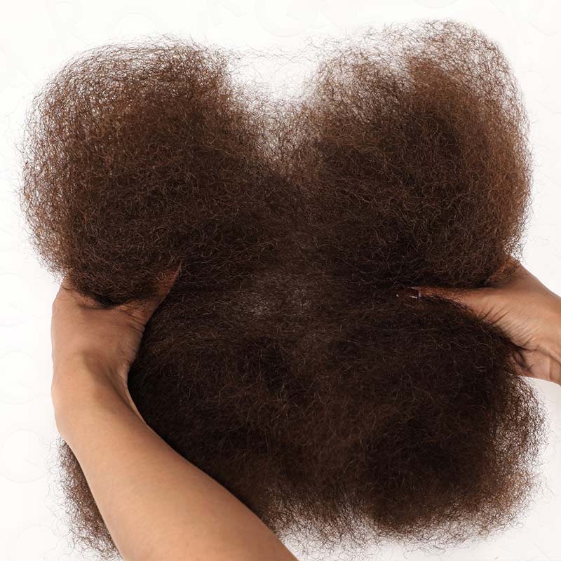 QVR Dark Brown Afro kinky Bulk Hair Extensions For Braiding Dreadlock Human Hair