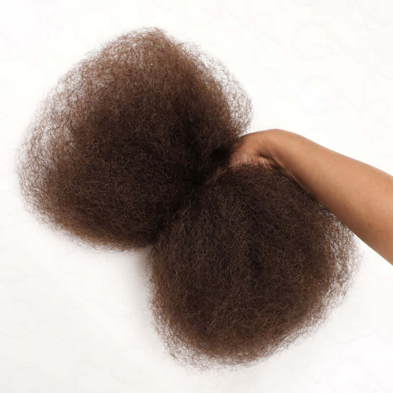 QVR Dark Brown Afro kinky Bulk Hair Extensions For Braiding Dreadlock Human Hair
