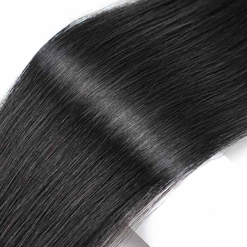 glossy and healty straight hair tape in extensions