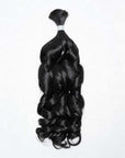 QVR French Curl Human Bulk Hair Extensions for Boho Knotless Braiding