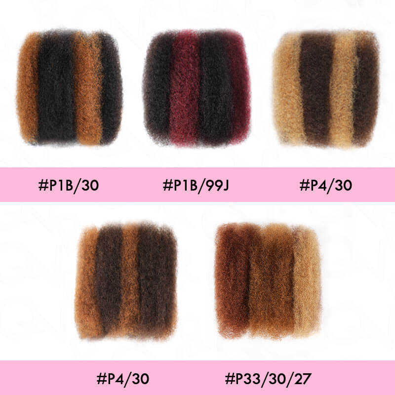 mixed colored kinky bulk hair color guide