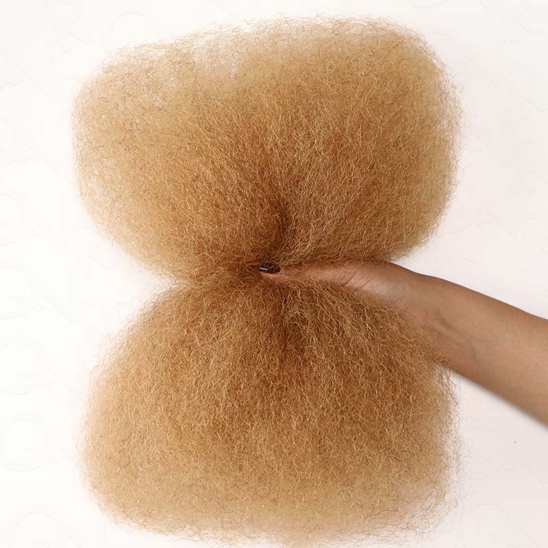QVR Honey Blonde Color Afro kinky Bulk Hair Extensions For Braiding Dreadlock Human Hair