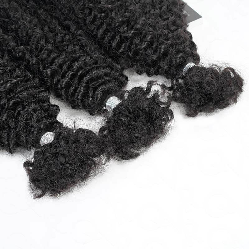 QVR Afro Kinky Curly Human Bulk Hair Extensions for Boho Knotless Braiding