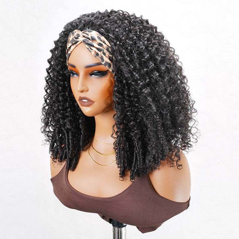 natural black burmese curly drawstring adjustable half wigs