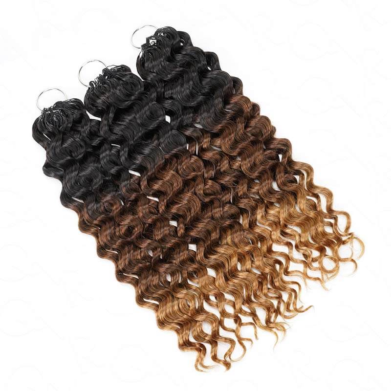 water wave black to blonde ombred crochet hair