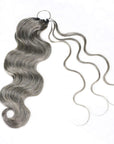 body wavy crochet hair in salt pepper color for mid aged women
