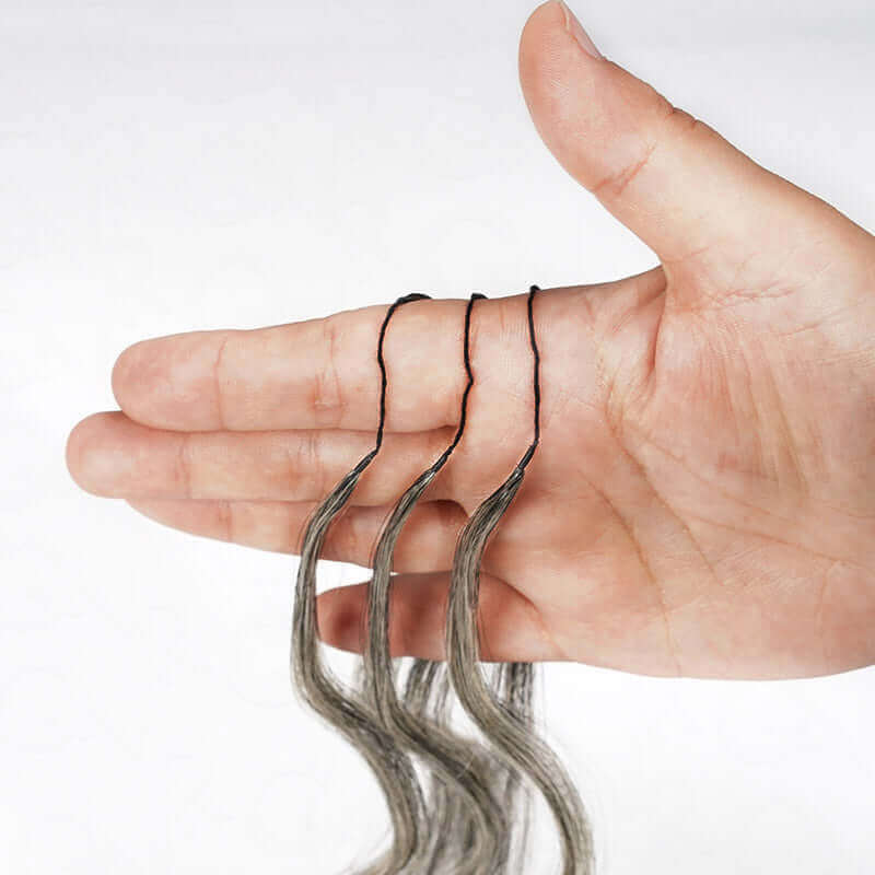 salt pepper crochet human hair extensions invisible knots