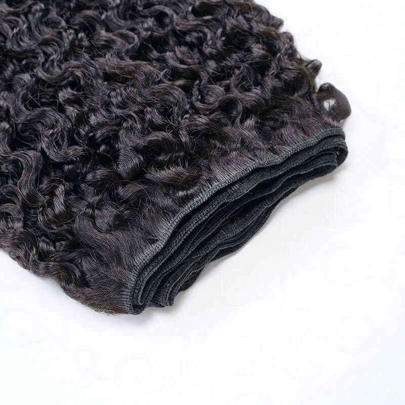 machine weft burmese curly hair bundles for quick weave