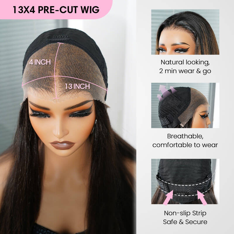 qvr 13*4 pre-cut lace wig features