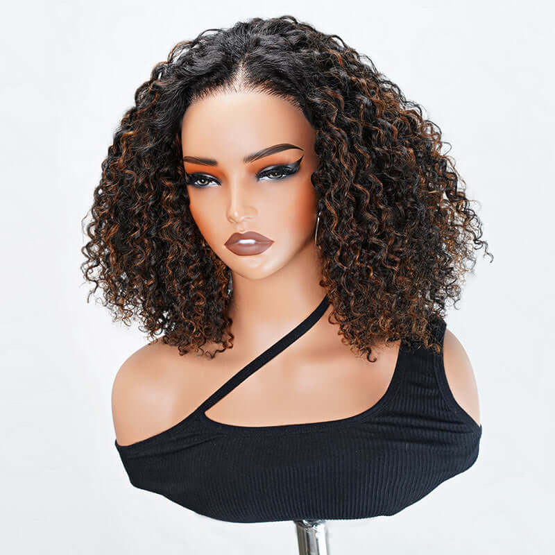 highlighted glueless wear and go lace human hair bob wigs