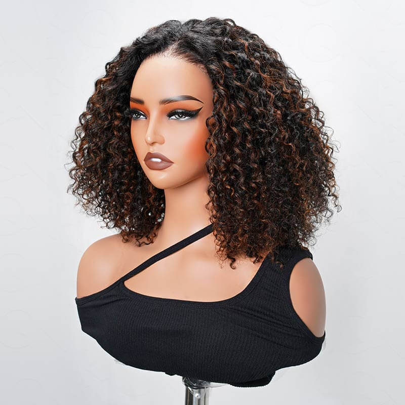 5*5 lace closure brown highlight bob wigs