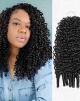 QVR Water Wave Crochet Hair Natural Black Machine Made Feather Human Hair Extension