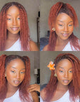 QVR Reddish Brown Color Afro Kinky Bulk Human Hair For Braiding Dreadlock Hair