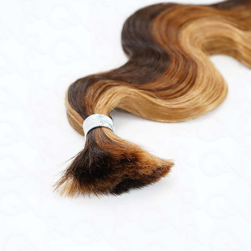 human hair bulk braiding hair, #p4/30/27 colored