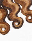 body wave texuted blonde and brown highlight human hair bulk