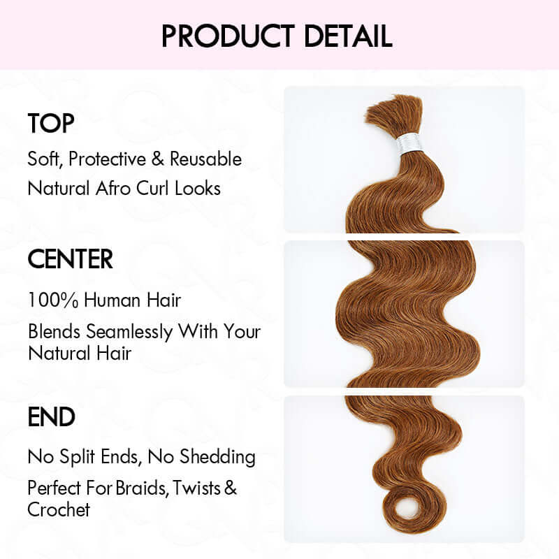 advantages of qvr hair auburn brown body wave bulk hair