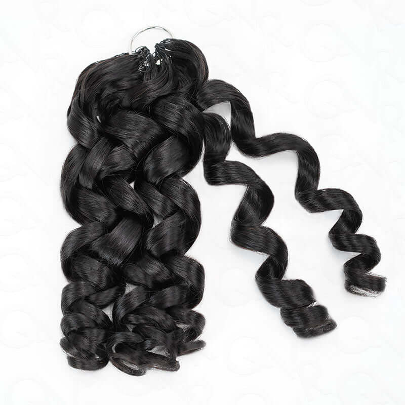 QVR Natural Black Water Wave Crochet Human Hair Extensions – QVR Hair