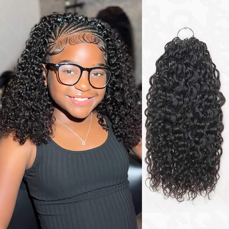 QVR Natural Black Water Wave Crochet Human Hair Extensions – QVR Hair
