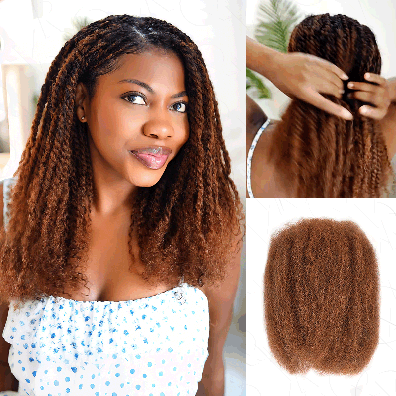 QVR Dark Brown Afro Kinky Human Hair Bulk for Twists – QVR Hair