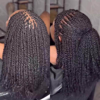 Buy 3 Get 3 Free|Natural Black Afro kinky Bulk Human Hair With Auburn Brown