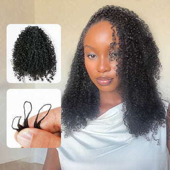 P3G5|Burmese Kinky Curly Feather Crochet Human Hair