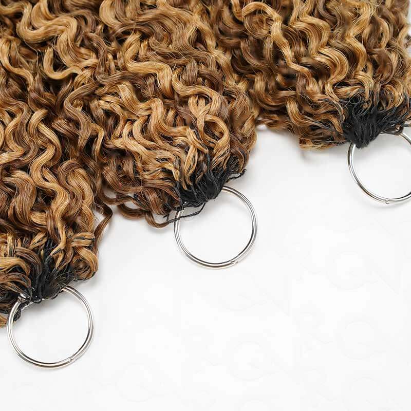 QVR Seamless Burmese Curly Feather Crochet Hair Highlight 