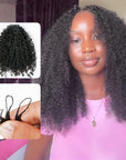 Model Show|QVR Burmese Kinky Curly Feather Crochet Human Hair