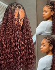 QVR Reddish Brown Human Crochet Hair Water Wave Machine Made 