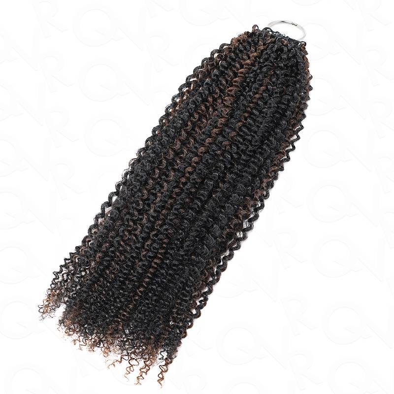 QVR Brown Highlight Feather Crochet Human Hair 