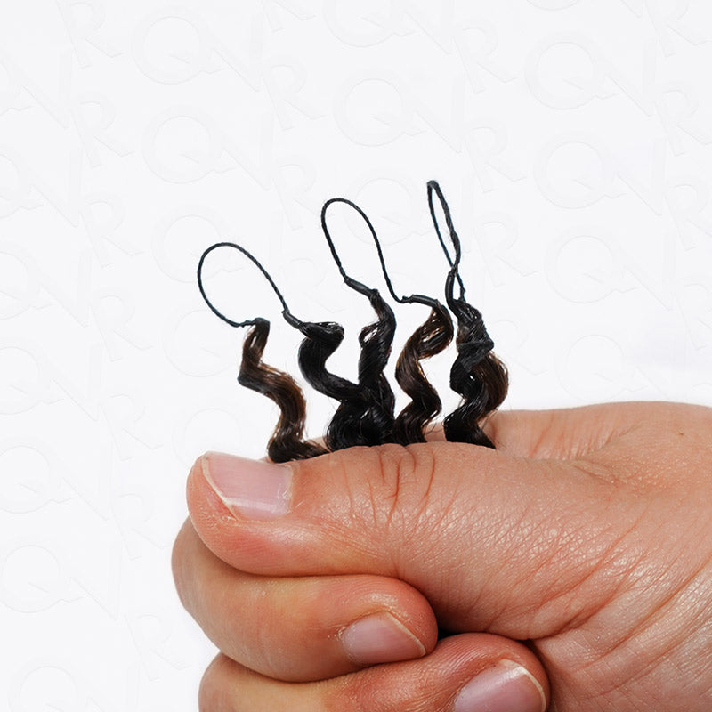 QVR Brown Highlight Feather Crochet Human Hair 