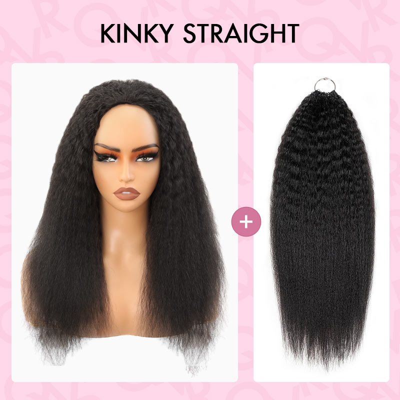 QVR Miracle Knots X Half Wig Hack Seamless Miracle Braids Human Hair Crochet Weave Hair Extension