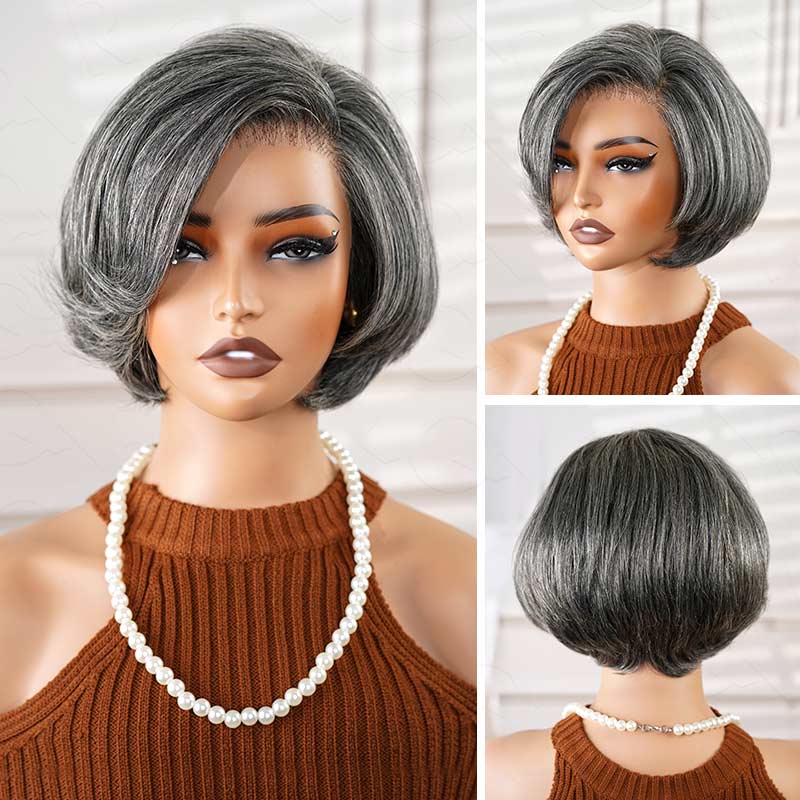 Jerry Curly Short Pixie Bob Cut Perruques de cheveux humains avec une frange Highlight Honey Blonde Perruques colorées pour les femmes noires