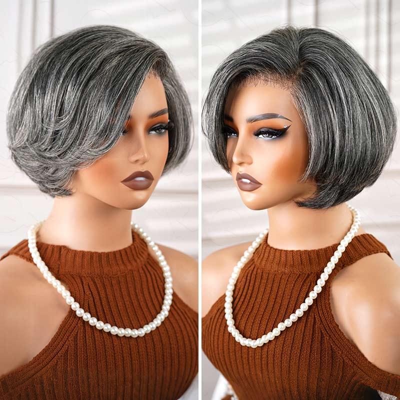 Jerry Curly Short Pixie Bob Cut Perruques de cheveux humains avec une frange Highlight Honey Blonde Perruques colorées pour les femmes noires